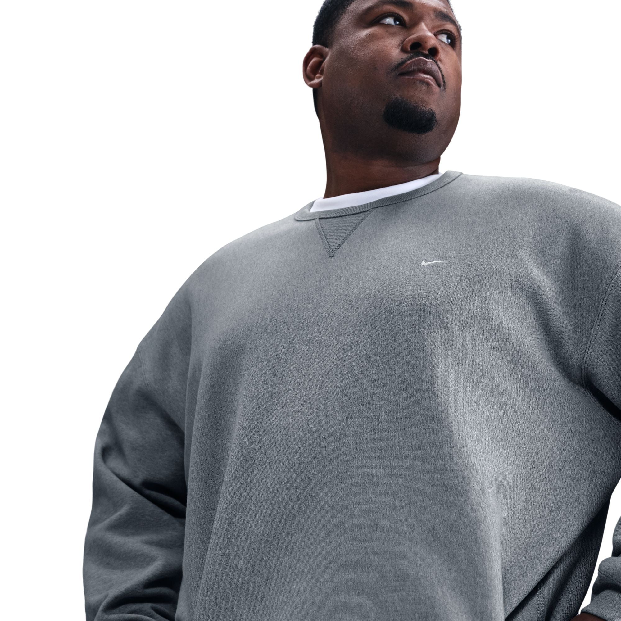Nike Mens Heavyweight Solo Swoosh Crewneck - Dark Grey