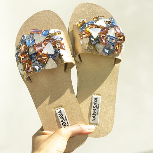 Spring Pink Crystal Rhinestone Embellished Waterproof Espadrille Flats for Women